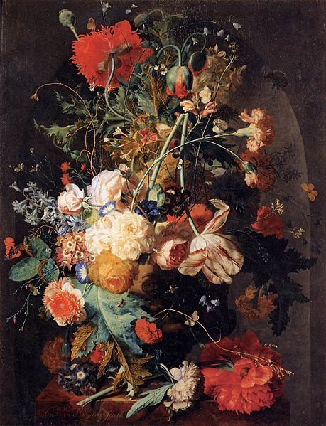 Vase of Flowers in a Niche